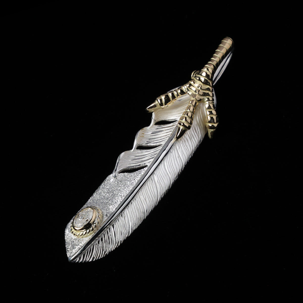 特大金爪フェザー金縄"ラボグラウンダイヤモンド"(左向き)ダイヤモンド-ダスト加工