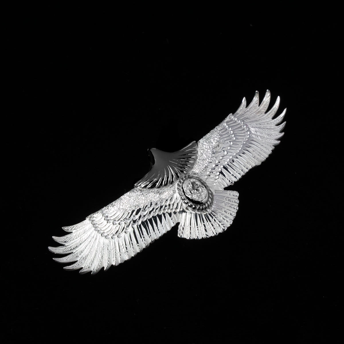 頭プラチナ中イーグルプラチナ縄"ラボグラウンダイヤモンド"ダイヤモンド-ダスト加工