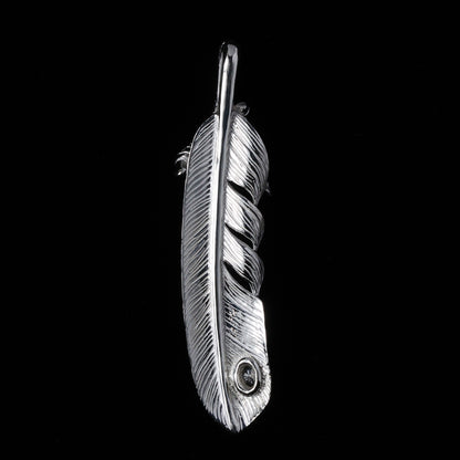 特大プラチナ爪フェザープラチナ縄"ラボグラウンダイヤモンド"(左向き)ダイヤモンド-ダスト加工