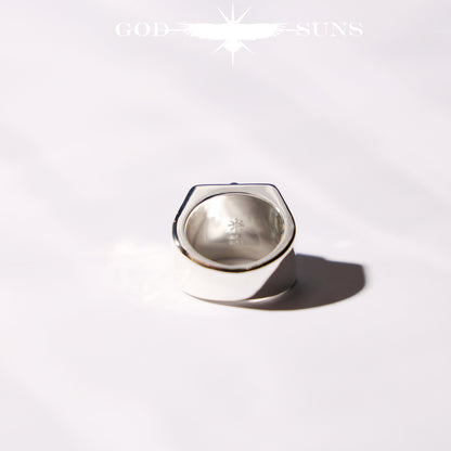 Eagle x Sunburst Ring (SV Plain) Large (Male Eagle)