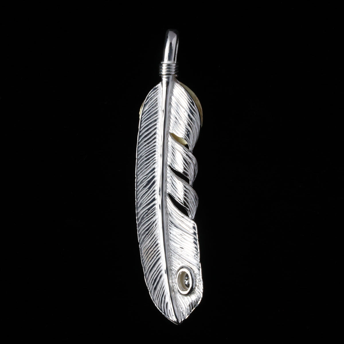 特大金ハートフェザー金縄"ラボグラウンダイヤモンド"(左向き)ダイヤモンド-ダスト加工