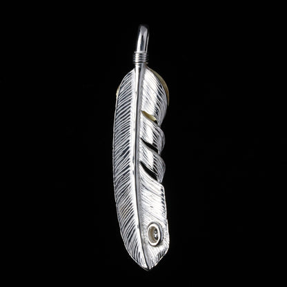 特大金ハートフェザー金縄"ラボグラウンダイヤモンド"(左向き)ダイヤモンド-ダスト加工