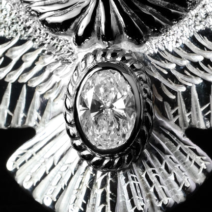 頭プラチナベビーイーグルプラチナ縄"ラボグラウンダイヤモンド"ダイヤモンド-ダスト加工