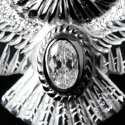 頭プラチナ小イーグルプラチナ縄"ラボグラウンダイヤモンド"ダイヤモンド-ダスト加工