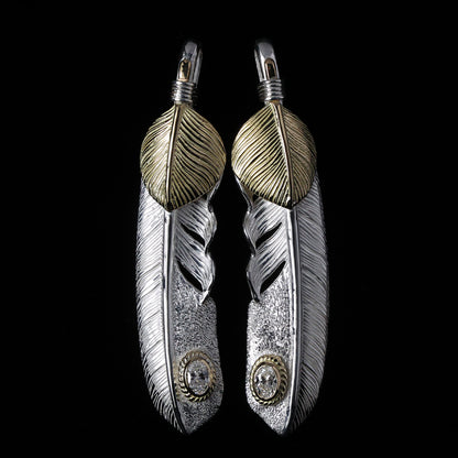 特大金ハートフェザー金縄"ラボグラウンダイヤモンド"(右向き)ダイヤモンド-ダスト加工