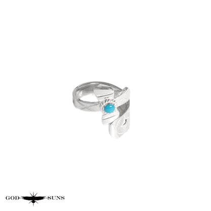 Eagle x Sunburst Ring (SV Plain) Large (Male Eagle)