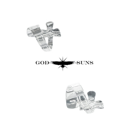 Eagle x Sunburst Ring (SV Plain) Large (Male Eagle)