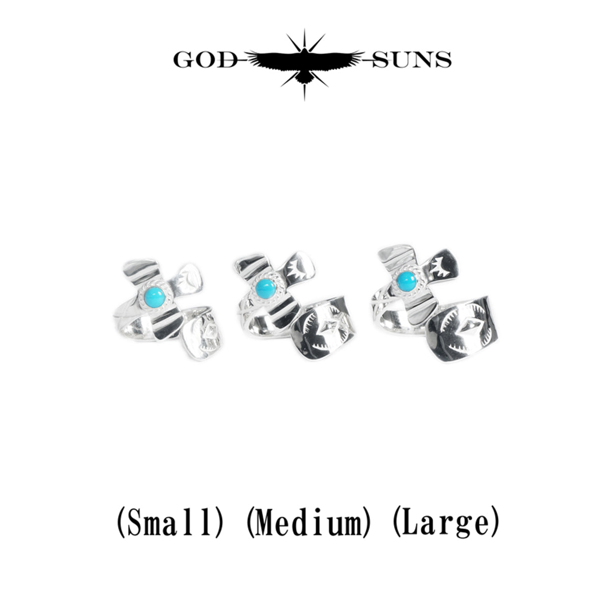 Eagle x Sunburst Ring (SV Plain) Large (Male Eagle)