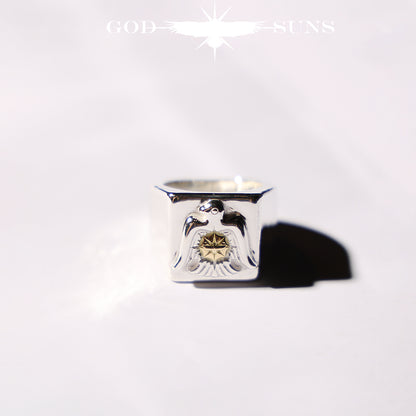 Eagle x Sunburst Ring (SV Plain) Large (Male Eagle)