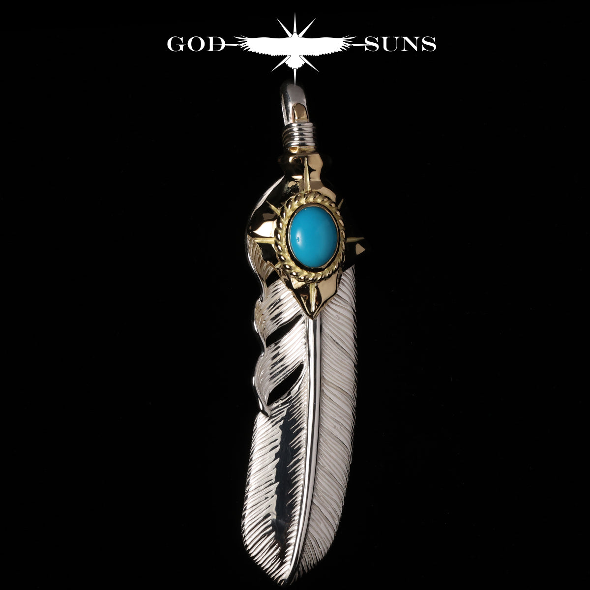 特大K18矢尻金縄TQフェザー（左向き）74mmタイプ