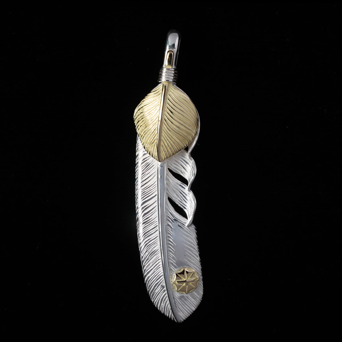 特大金ハートフェザーK18メタル付き（右向き）74mmタイプ