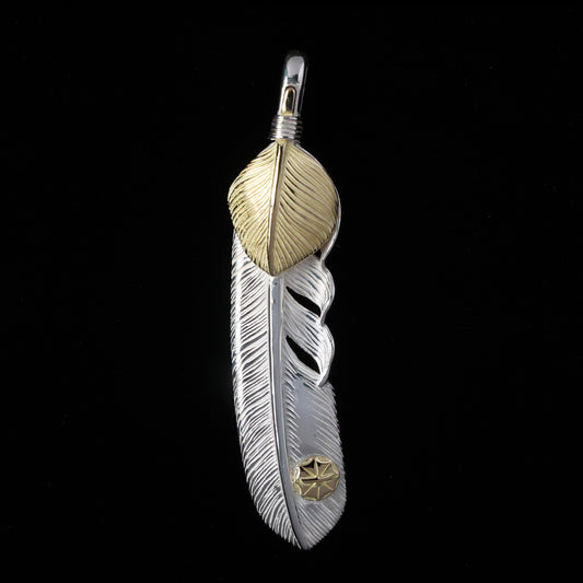 特大金ハートフェザーK18メタル付き（右向き）74mmタイプ