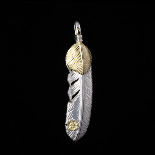 金ハートフェザーK18ローズメタル付きLL（左向き）68mmタイプ