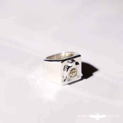 Eagle x Sunburst Ring (SV Plain) Large (Male Eagle)