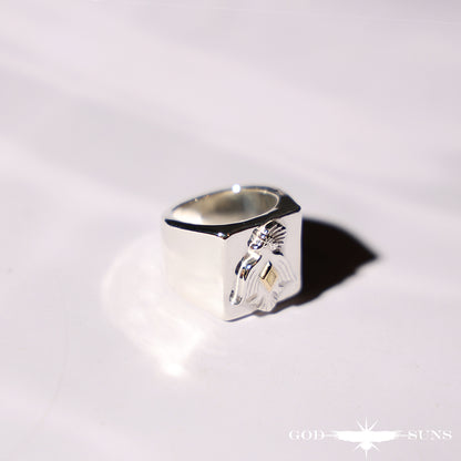 Eagle x Sunburst Ring (SV Plain) Large (Male Eagle)