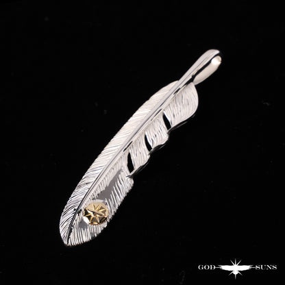 K18 金属特大素色羽毛（朝右）74mm 型