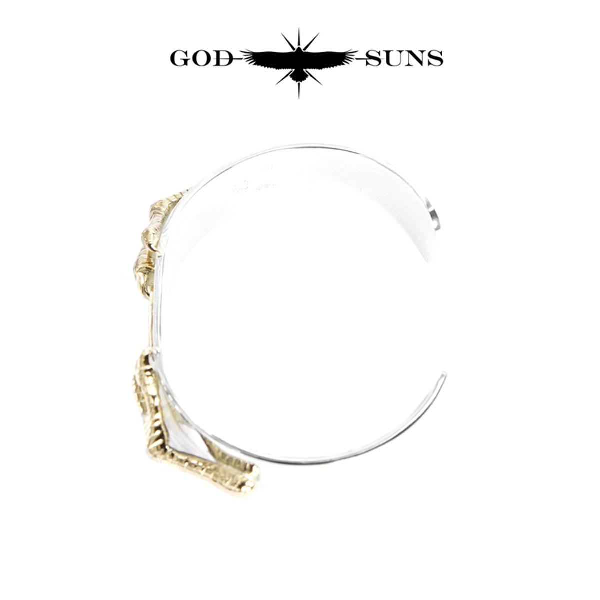 Flat gold claw bangle with K18 metal, 12mm plate