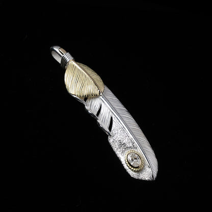 金ハートフェザーLL金縄"ラボグラウンダイヤモンド"(左向き)ダイヤモンド-ダスト加工