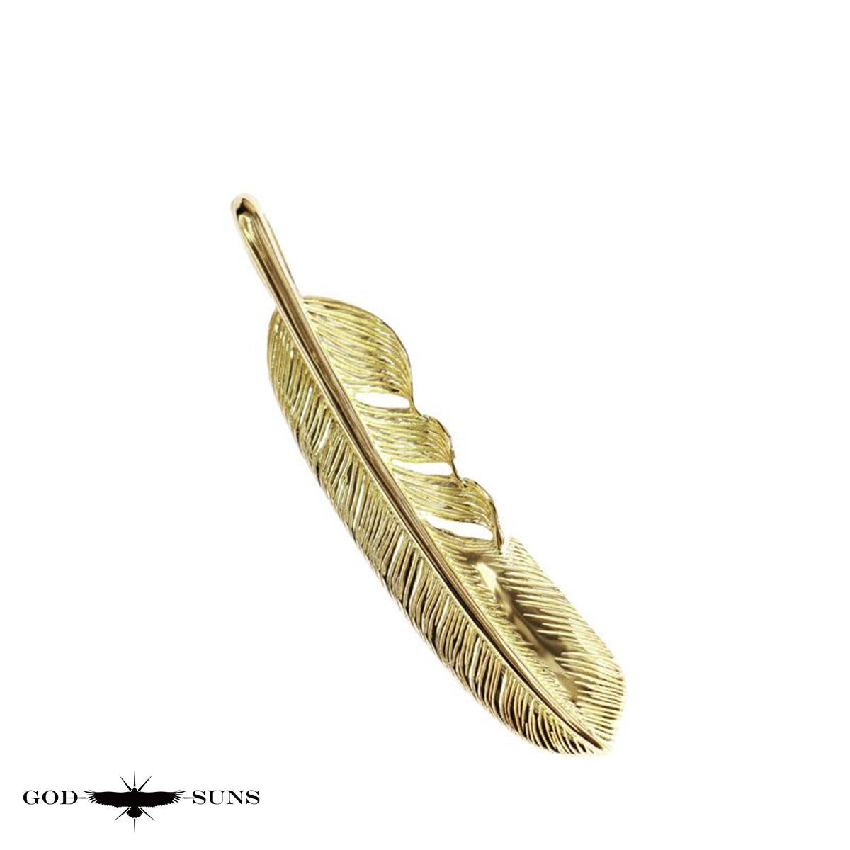 All gold plain feather LL (right facing) 68mm type