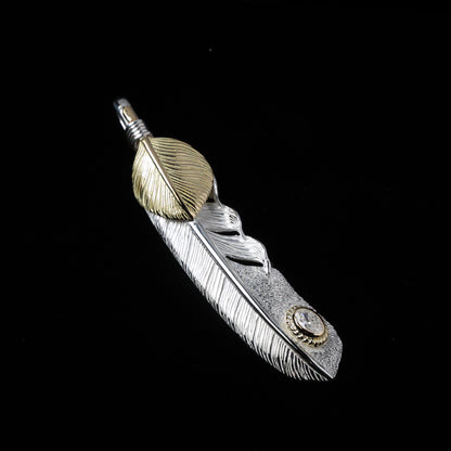 金ハートフェザーLL金縄"ラボグラウンダイヤモンド"(右向き)ダイヤモンド-ダスト加工