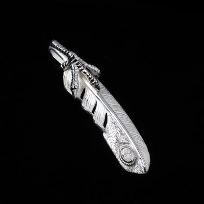 プラチナ爪フェザーLLプラチナ縄"ラボグラウンダイヤモンド"(左向き)ダイヤモンド-ダスト加工