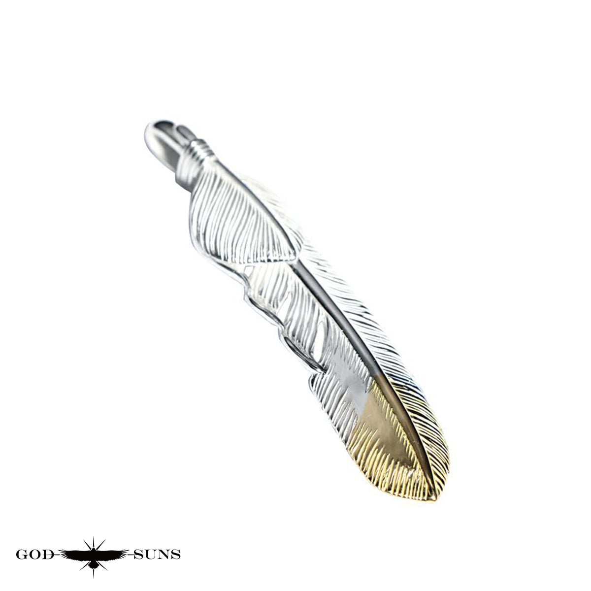 Silver Heart Gold Feather LL (Left Facing) 68mm Type