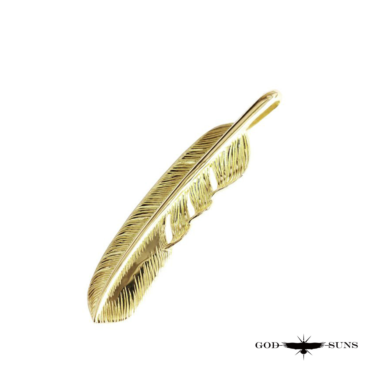 All gold plain feather LL (right facing) 68mm type