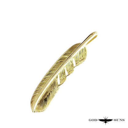 All gold plain feather LL (right facing) 68mm type