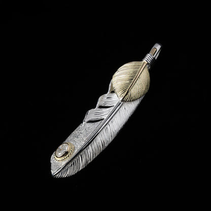 金ハートフェザーLL金縄"ラボグラウンダイヤモンド"(左向き)ダイヤモンド-ダスト加工