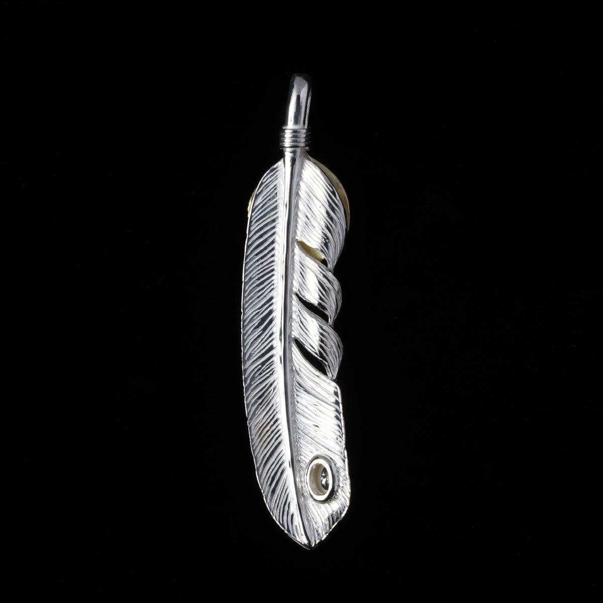 金ハートフェザーLL金縄"ラボグラウンダイヤモンド"(左向き)ダイヤモンド-ダスト加工