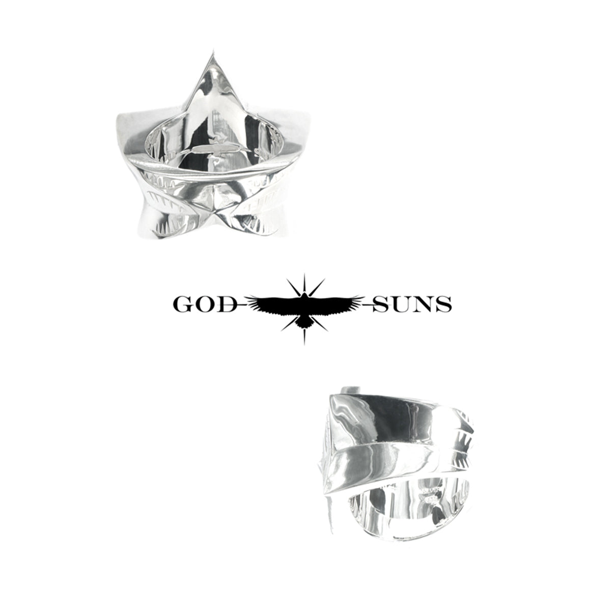 Eagle x Sunburst Ring (SV Plain) Large (Male Eagle)