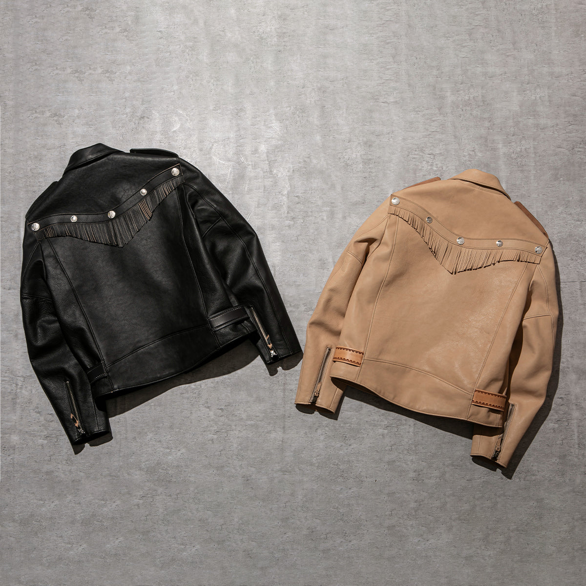 "NATIVE TOKYO STYLE" W RIDERS JKT NORMAL MODEL GOD SUNS×ATSU LEATHER WORKS(BLACK)