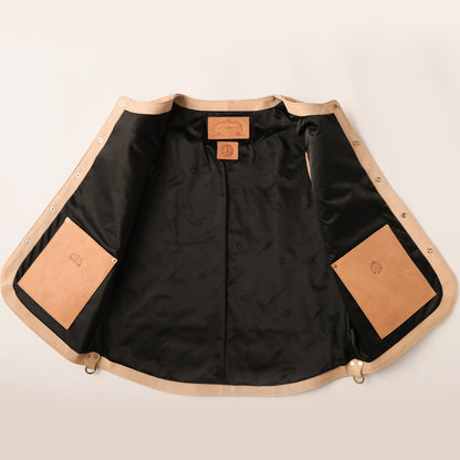 "NATIVE TOKYO STYLE" LEATHER VEST NORMAL MODEL GOD SUNS×ATSU LEATHER WORKS(BEIGE)