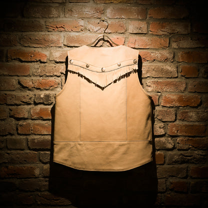 "NATIVE TOKYO STYLE" LEATHER VEST NORMAL MODEL GOD SUNS×ATSU LEATHER WORKS(BEIGE)