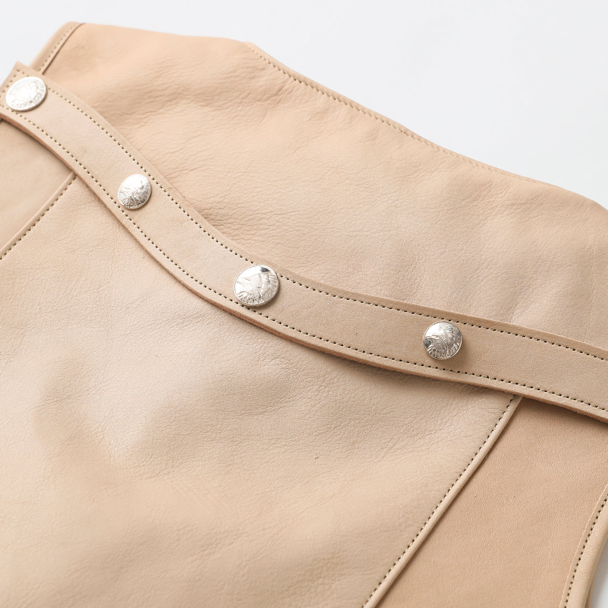 "NATIVE TOKYO STYLE" LEATHER VEST NORMAL MODEL GOD SUNS×ATSU LEATHER WORKS(BEIGE)