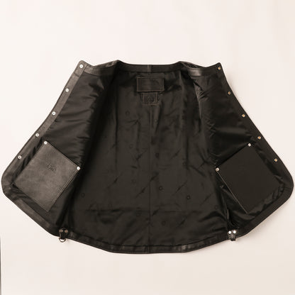 "NATIVE TOKYO STYLE" LEATHER VEST NORMAL MODEL GOD SUNS×ATSU LEATHER WORKS(BLACK)