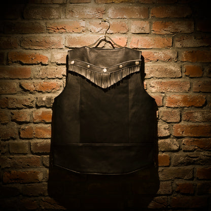 "NATIVE TOKYO STYLE" LEATHER VEST NORMAL MODEL GOD SUNS×ATSU LEATHER WORKS(BLACK)