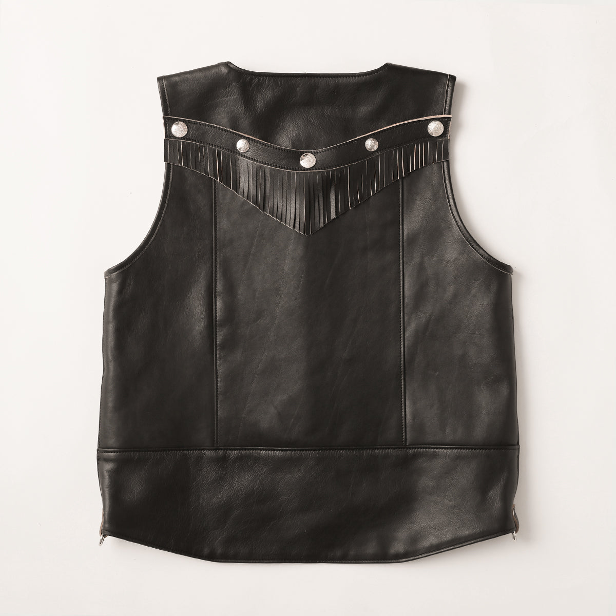 "NATIVE TOKYO STYLE" LEATHER VEST NORMAL MODEL GOD SUNS×ATSU LEATHER WORKS(BLACK)