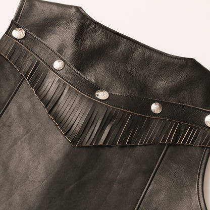 "NATIVE TOKYO STYLE" LEATHER VEST NORMAL MODEL GOD SUNS×ATSU LEATHER WORKS(BLACK)