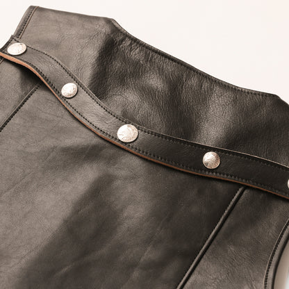 "NATIVE TOKYO STYLE" LEATHER VEST NORMAL MODEL GOD SUNS×ATSU LEATHER WORKS(BLACK)