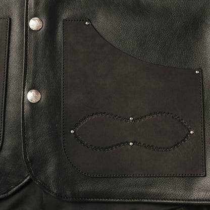 "NATIVE TOKYO STYLE" LEATHER VEST NORMAL MODEL GOD SUNS×ATSU LEATHER WORKS(BLACK)
