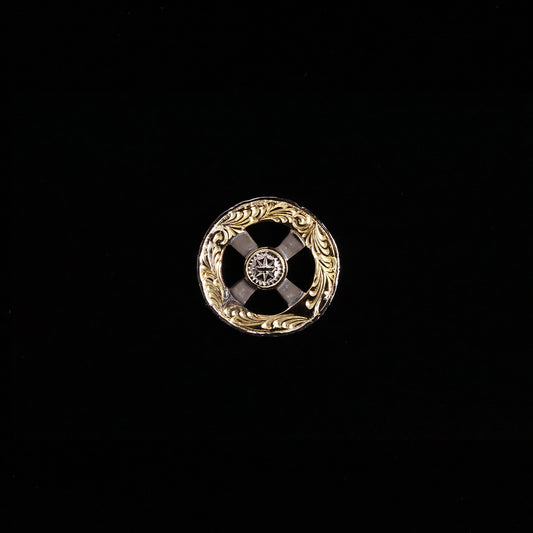 特大白頭鷲ホイール  K18サークル×SVクロス×PTプレート SPメタル付き (PTメタル×K18印台)"唐草彫りTYPE"