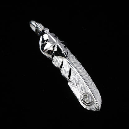 特大PT矢尻フェザープラチナ縄"ラボグラウンダイヤモンド"(左向き)ダイヤモンド-ダスト加工