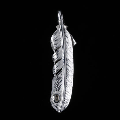 特大PT矢尻フェザープラチナ縄"ラボグラウンダイヤモンド"(右向き)ダイヤモンド-ダスト加工