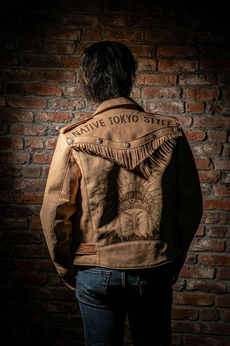 "NATIVE TOKYO STYLE" W RIDERS JKT SP MODEL GOD SUNS×ATSU LEATHER WORKS(BEIGE)