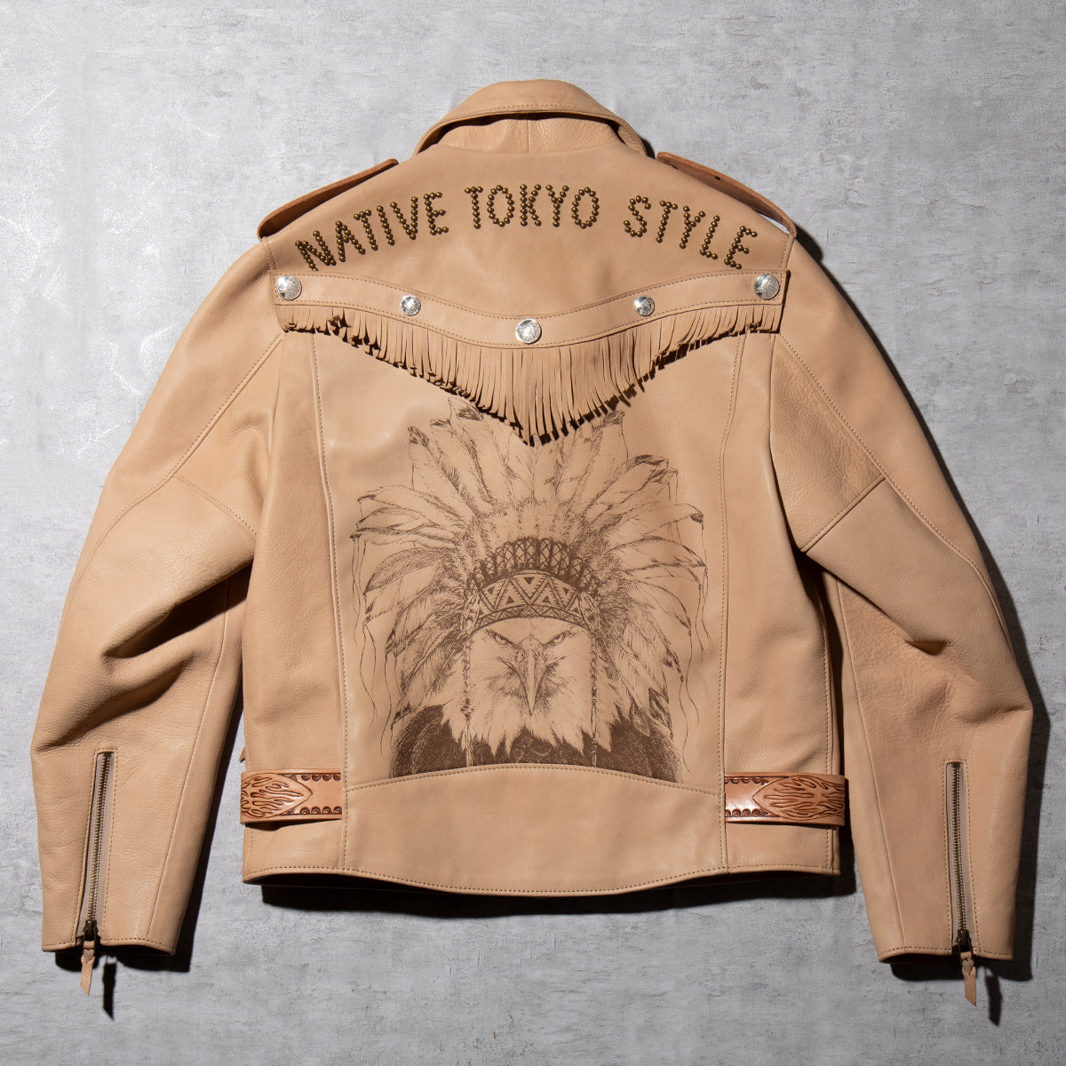 "NATIVE TOKYO STYLE" W RIDERS JKT SP MODEL GOD SUNS×ATSU LEATHER WORKS(BEIGE)