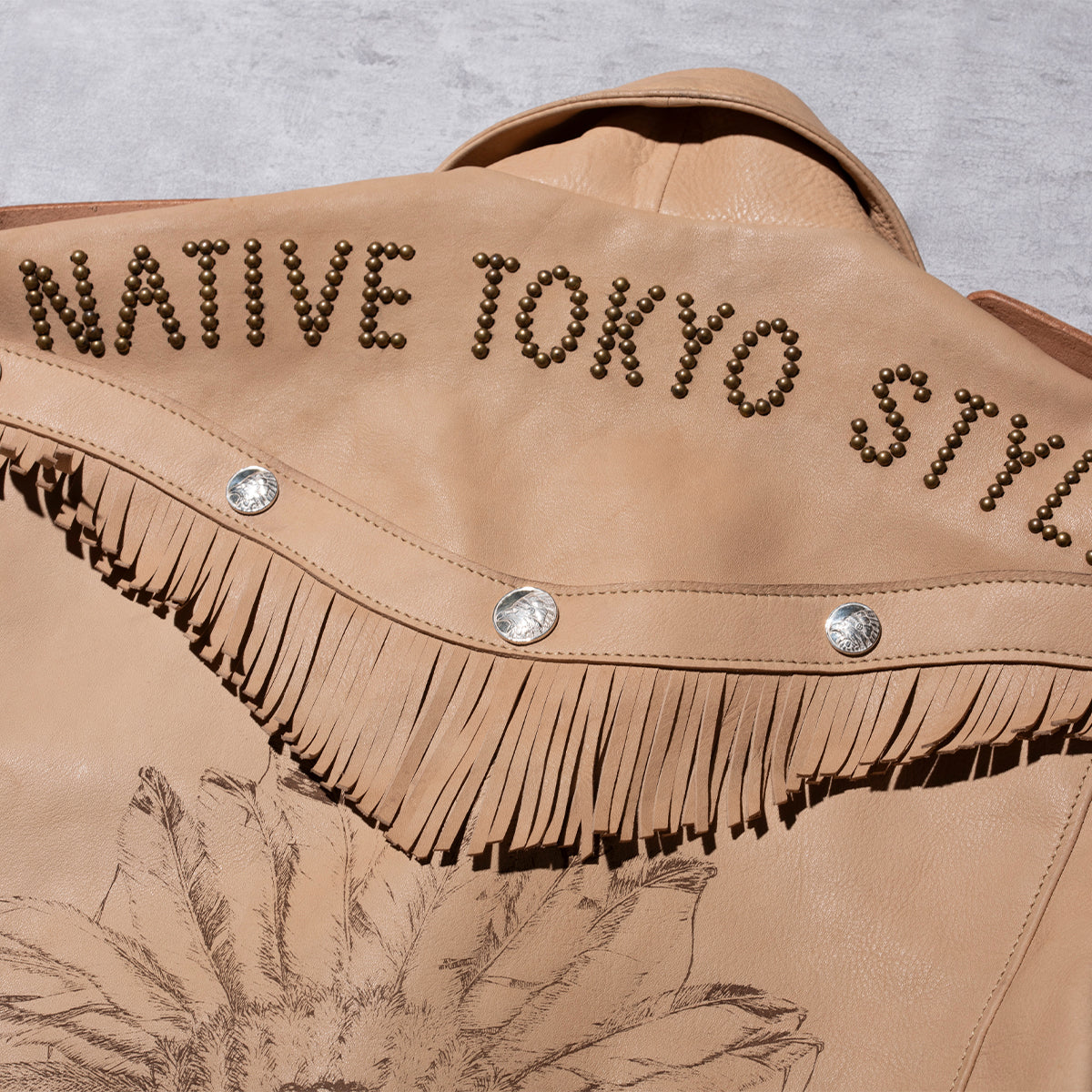 "NATIVE TOKYO STYLE" W RIDERS JKT SP MODEL GOD SUNS×ATSU LEATHER WORKS(BEIGE)