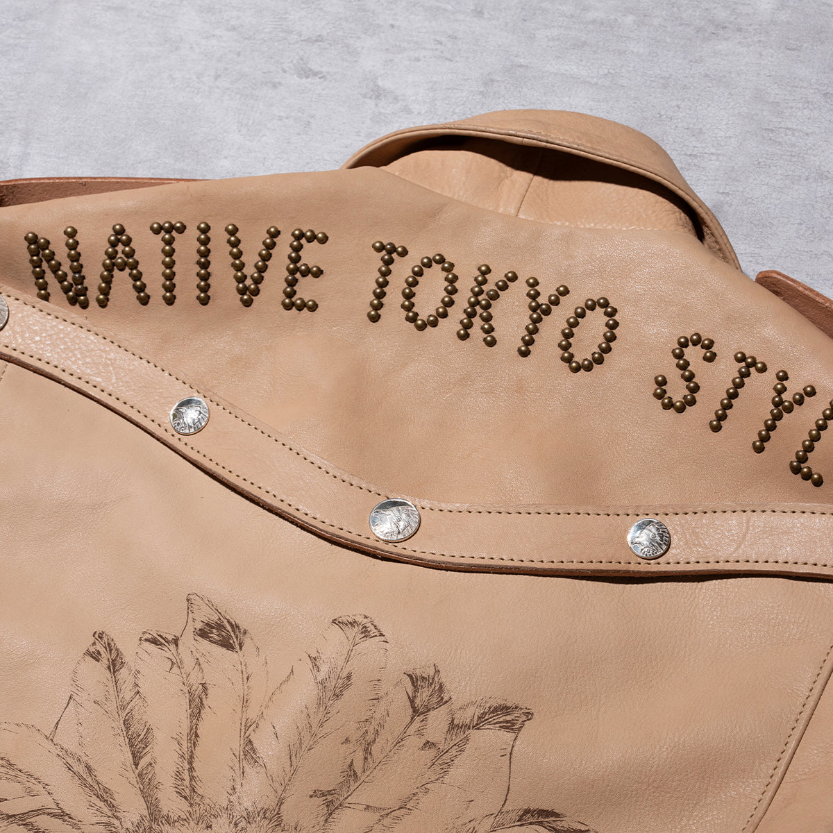 "NATIVE TOKYO STYLE" W RIDERS JKT SP MODEL GOD SUNS×ATSU LEATHER WORKS(BEIGE)