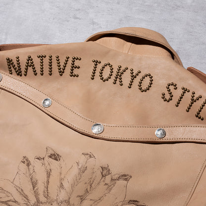 "NATIVE TOKYO STYLE" W RIDERS JKT SP MODEL GOD SUNS×ATSU LEATHER WORKS(BEIGE)