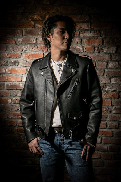 "NATIVE TOKYO STYLE" W RIDERS JKT SP MODEL GOD SUNS×ATSU LEATHER WORKS(BLACK)